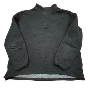 Rhone Blue Quilted Henley Pullover Sweater Men XXL Snap Button Casual